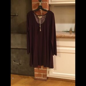 Grape cotton layering dress